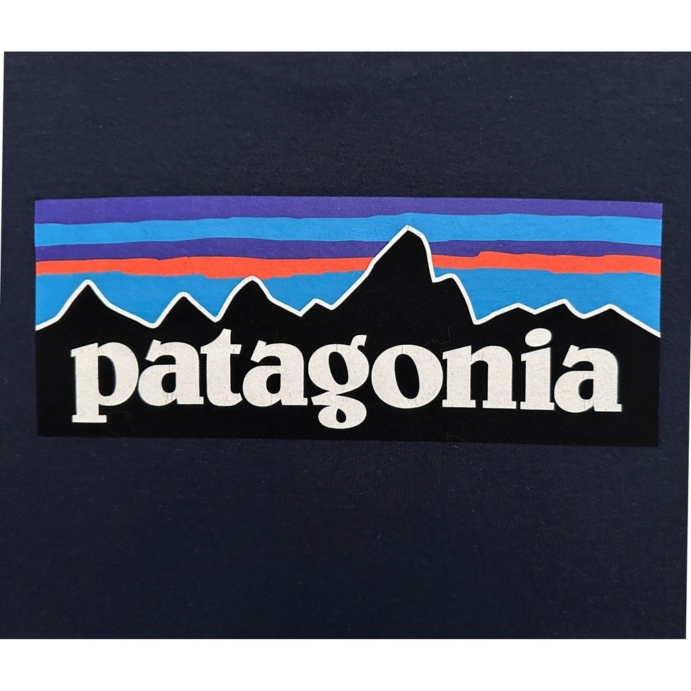 Patagonia Responsibili-Tee Mens M Blue Long Sleeve P-6 Logo Outdoors Gorpcore - Picture 4 of 11